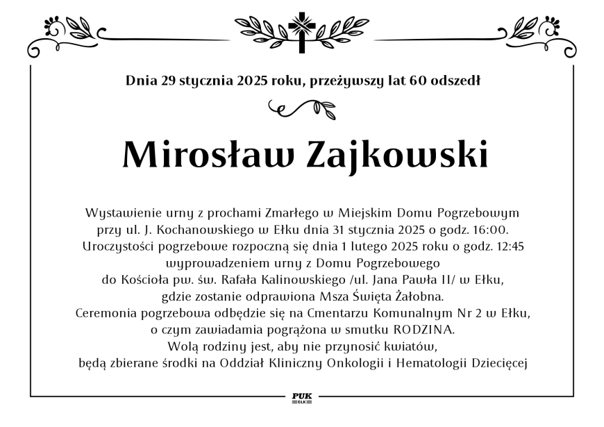 Mirosław Zajkowski - nekrolog